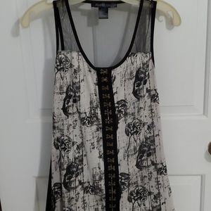 Skull print corset tank top
